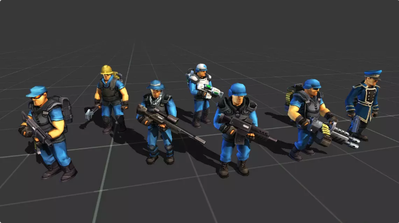 unity3d卡通士兵战士模型下载toon soldiers