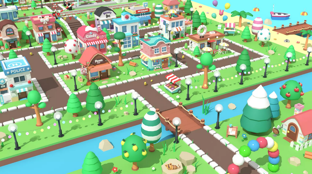 unity3d:卡通城-低保利资产 cartoon town - low poly ass