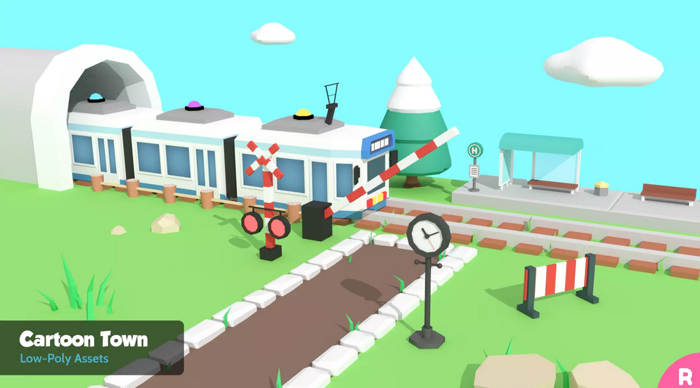 unity3d:卡通城-低保利资产 cartoon town - low poly ass