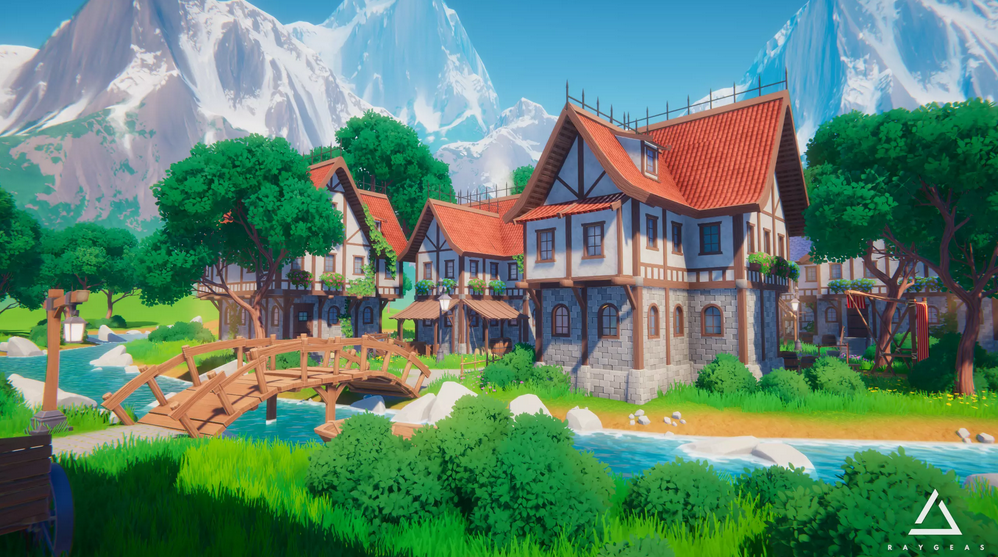 unity3d仿原神风格场景关卡模型太阳尾村庄资源下